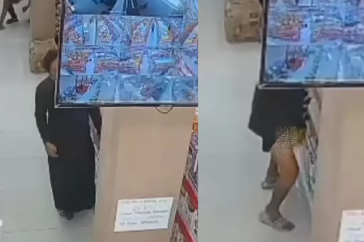 VIRAL! Detik-Detik Modus Maling Kempit Tertangkap CCTV Minimarket di Ngawi, Barang Curian Dijepit di Ketiak