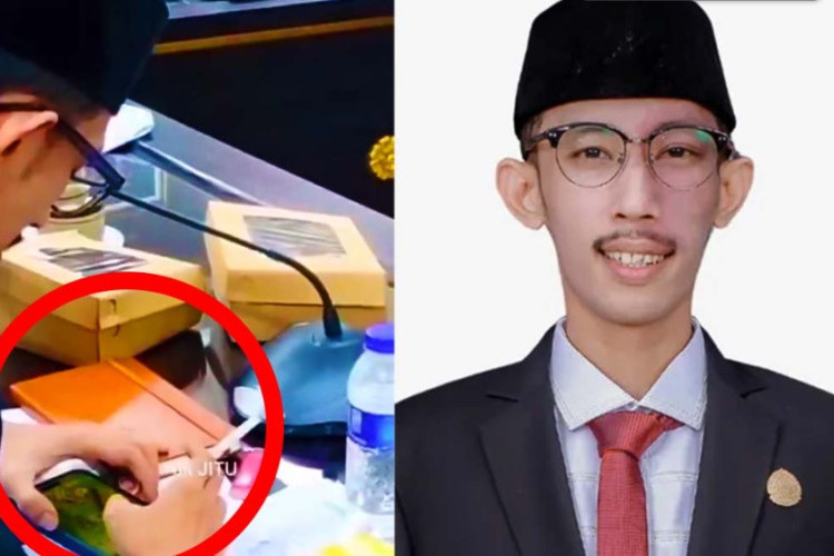 Merokok dan Main Game Saat Rapat, Syahri Assidiqi dari Partai Gerindra Dapat Teguran!
