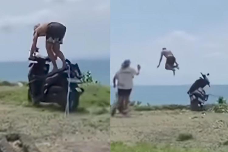 Ngadi-Ngadi! Bule Belgia Lompat ke Laut Dengan Motor Sewaan di Bali Langsung Dideportasi